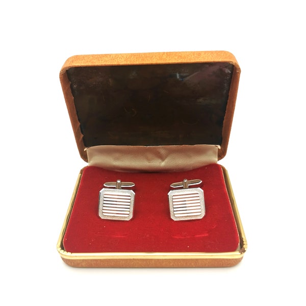 Boutons De Manchette Argent Sterling Carré Celtique Avec Boîte Cadeau - Design Triquetra Élégant