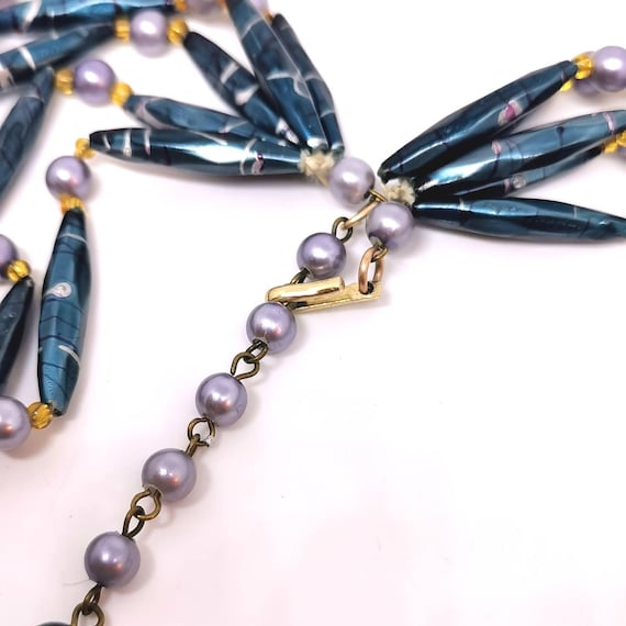 1950s Festooning multistrand necklace. Long plast… - image 6