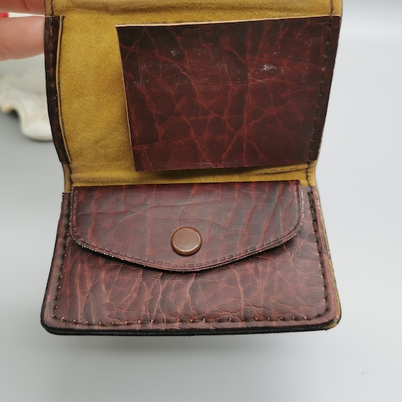 Vintage Man's Leather Wallet With Suede Interior.… - image 2
