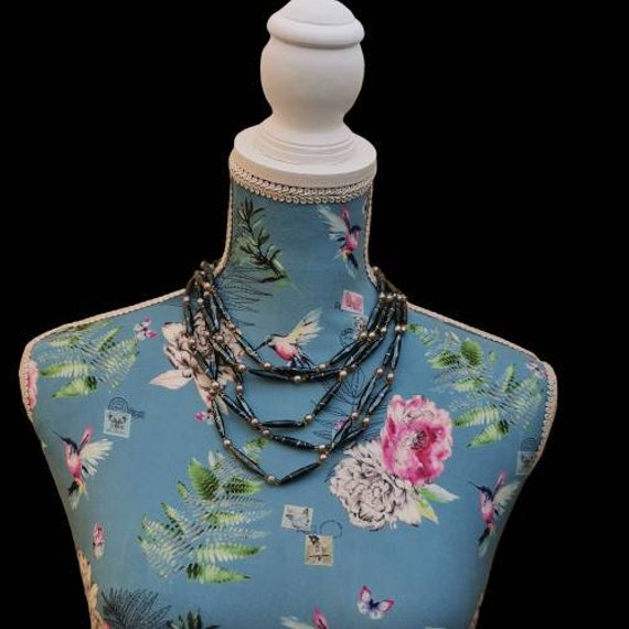 1950s Festooning multistrand necklace. Long plast… - image 2