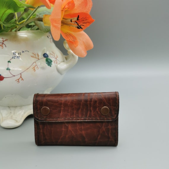 Vintage Man's Leather Wallet With Suede Interior.… - image 1