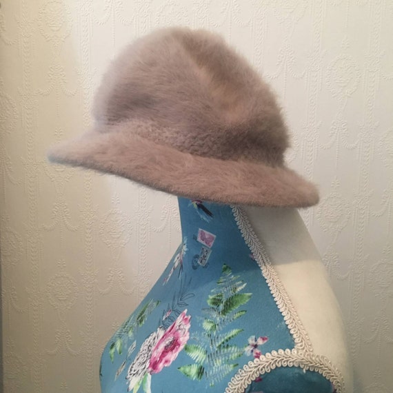 St Michael England Angora hat. Grey vintage retro… - image 6