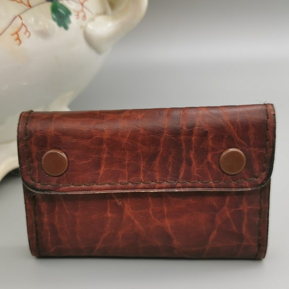 Vintage Man's Leather Wallet With Suede Interior.… - image 4