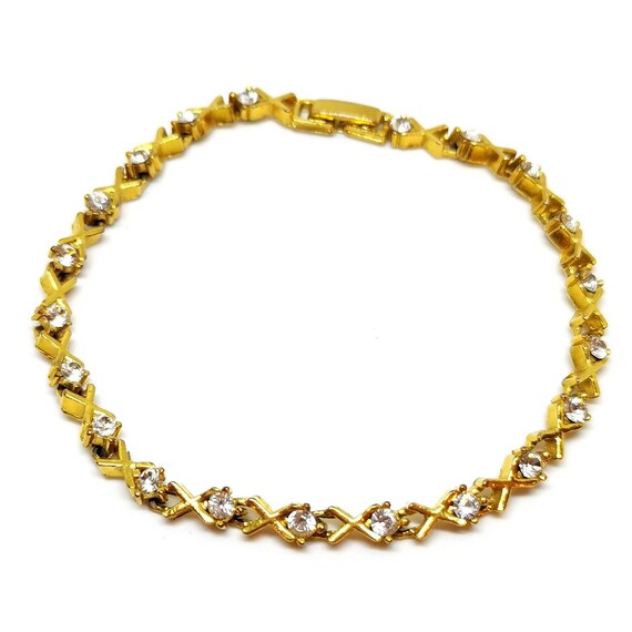 Vintage 80s tennis bracelet. Cross Hatch design wi