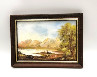 Oil On Board Original By Kay Hine. 1990. "A Clear Day" Landscape. Lake District Countryside picture framed.