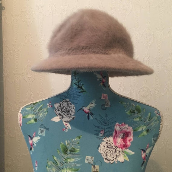 St Michael England Angora hat. Grey vintage retro… - image 5