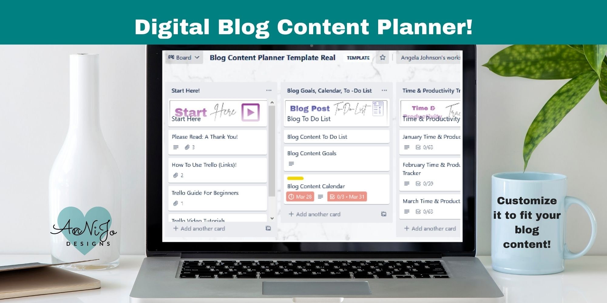 Digital Blogging Content Planner Trello Board | Etsy
