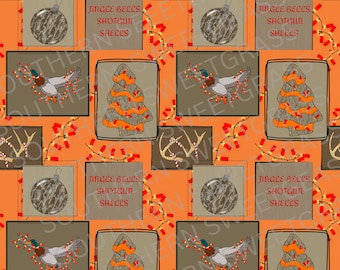 Jingle bells, shotgun shells seamless file- western seamless- country seamless- western Christmas seamless- country Christmas seamless