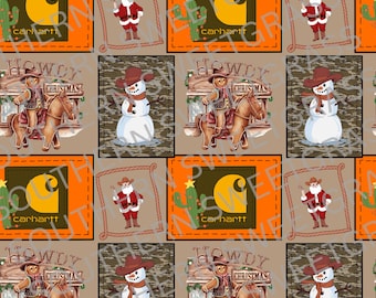 Western Christmas patchwork- Country Christmas- Western seamless file- Christmas seamless file