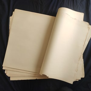 Lot von 10 Stück altem Papier (OP330), indisches Vintage-Papier, handgemachtes altes Vintage-indisches Papier, schwarzes gealtertes Papier zum Malen, Zeichnen