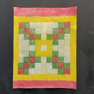 Antico Vintage Hindu Tantra Mandala su carta fatta a mano vintage degli anni '90, Tantra antico dipinto a mano / Mandala Tantra / Tantra indù