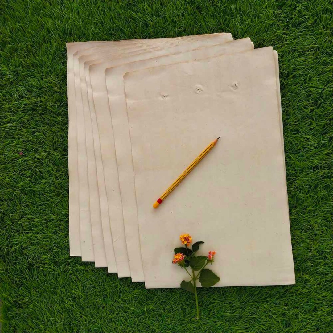 Vintage Indian Handmade Blank Bahi Papers Set of 5 Papers for Sketching ...