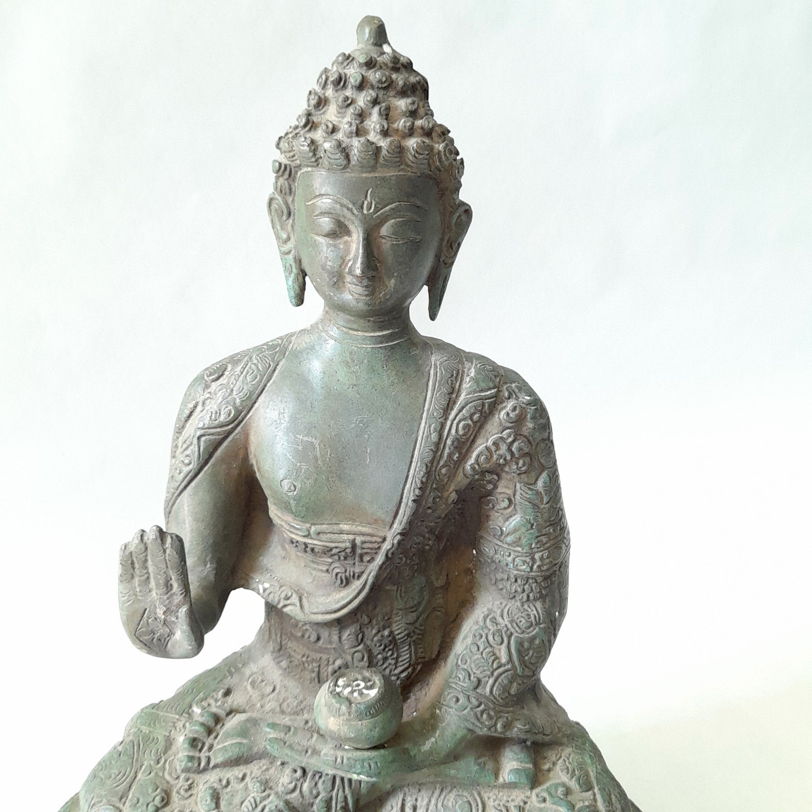 Antique Vintage Brass Lord Buddha Statue form 1970s with Hand Etsy