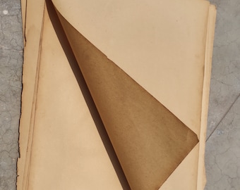 Lote de 10 papeles antiguos, papel indio (OP311), papel vintage, papel antiguo, papel indio antiguo hecho a mano, papel liso en blanco, papel envejecido