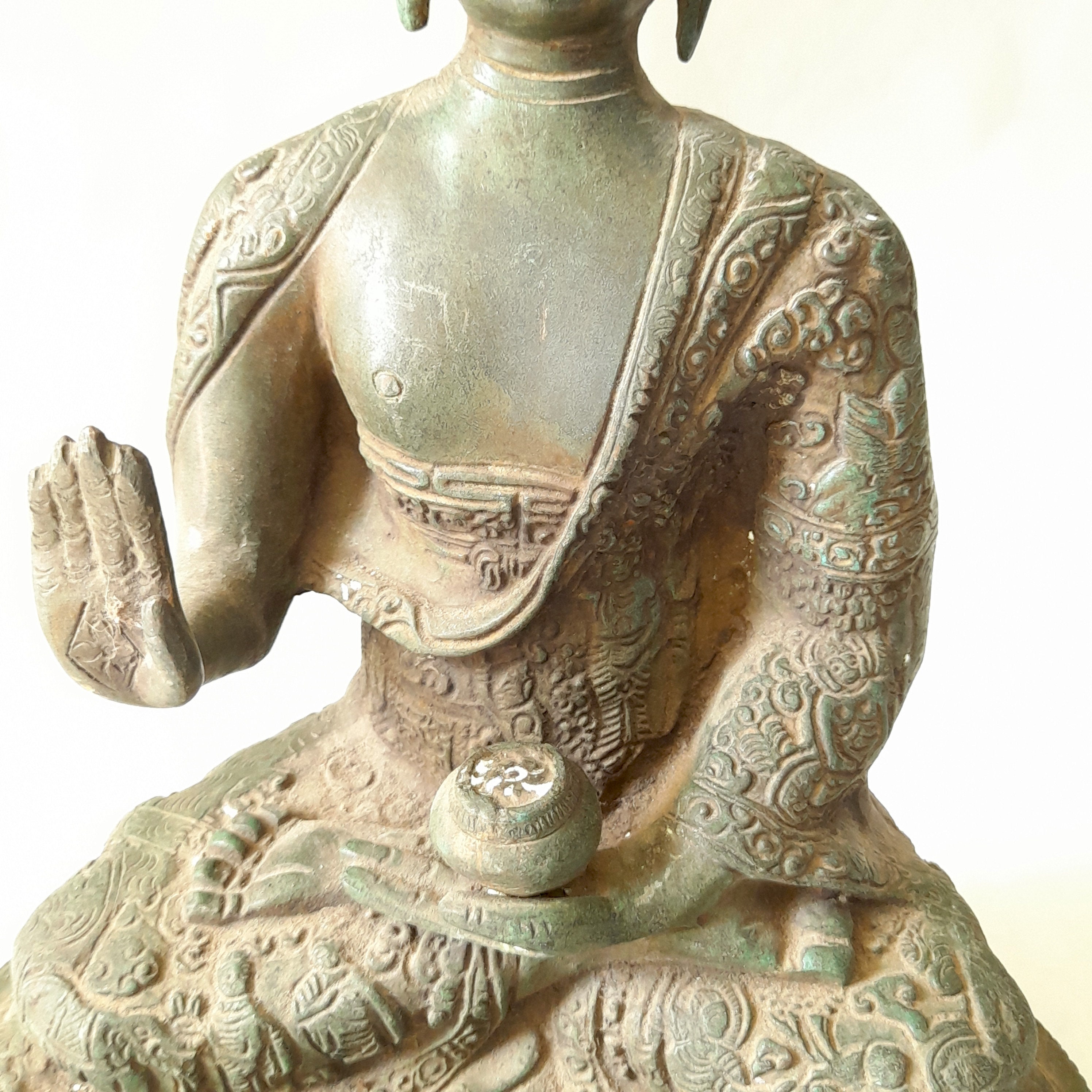 Antique Vintage Brass Lord Buddha Statue form 1970s with Hand Etsy