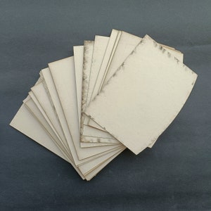 Vintage Indian Handmade 350 Gsm Hard Curved Blank Papers juego de 5 papeles para dibujar y dibujar de la década de 1980 / papeles en blanco vintage
