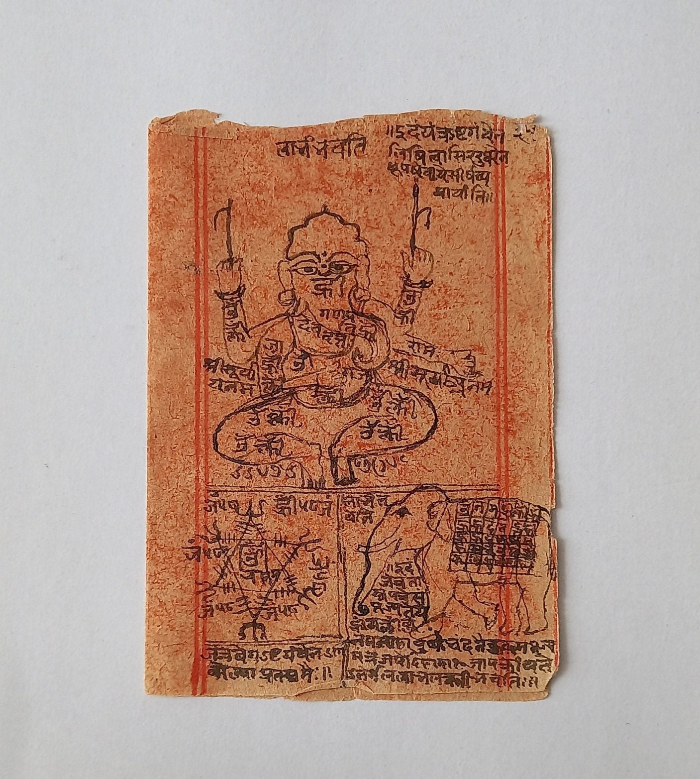 Vintage Tantra Painting of Ganesh Ji ,painted With Natural Colors ...