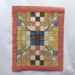 Antico mandala indù tantra vintage su carta fatta a mano vintage degli anni '90, tantra antico dipinto a mano / Mandala Tantra / tantra indù