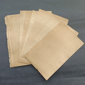 Conjunto de papéis em branco vintage indiano feito à mão 90 gsm cor bronzeada de 5 papéis para esboços e desenhos da década de 1950/papéis em branco vintage