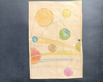 Antique Vintage Hindu Tantra for Religious and Stars Study on Antique Paper from 1970s, Hand Painted Antique tantra / Tantra / Hindu Tantra