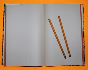 vieux journal vintage de 80 pages, Journal de Voyage, Carnet de croquis, Journal d’artiste, avec papier des années 1940