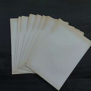 Vintage Indiase handgemaakte 90 gsm crème kleur blanco papieren set van 10 papieren voor schetsen en tekenen uit de jaren 1950 / vintage blanco papieren