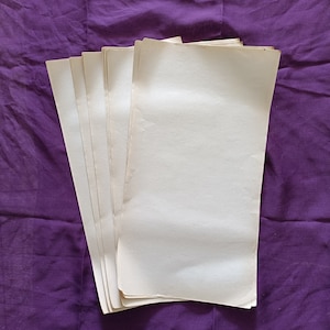 Set di 10 vecchie carte artistiche vuote vintage / tonalità crema burrosa migliore per disegnare, disegnare, usare il colore dell'acqua, carta vintage da 17 x 9 pollici