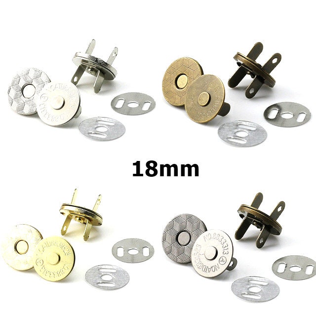 Xiran 50 Sets Magnetic Snap Fasteners for Wallet Magnetic Snap Fastener for  Pocket Closure, Magnetic Snap Button Replacement Kit, Perfect for Purse,  Clothes and Leather (Antique Brass, 18mm) : : Home 