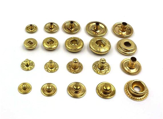 100sets/lot High Quality 501# 15mm Double Cap Snap Button Metal Brass Snap  Fastener Down Coat Jacket Snap Button Silver Black