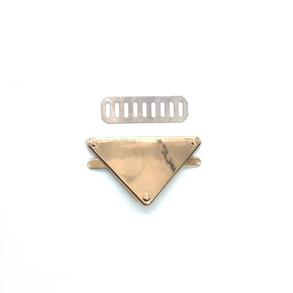 1pc Triangle Label Tag 2 Inches 37x50mm Metal Purse Bag Handbag Making Accessories Parts Replacement Hardware Gold