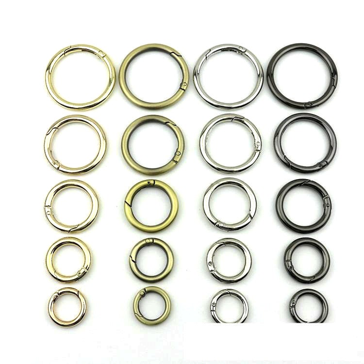 12pcs High Quality 20mm Bronze O Rings Opening Keyring Spring Metal O Rings  for Jewelry Making Carabiner Snap Clip Trigger Purse Hardware 