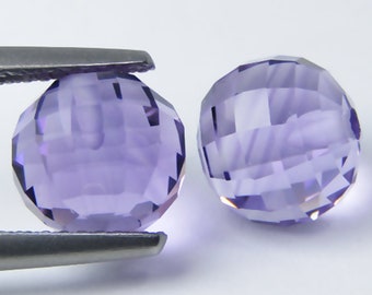 6.98 Cts Wonderful Ball Shape With Drilled Natural Amethyst Pair Loose Gemstone