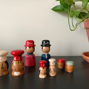 Vintage Wooden Salt and Pepper Shakers, Made in Japan