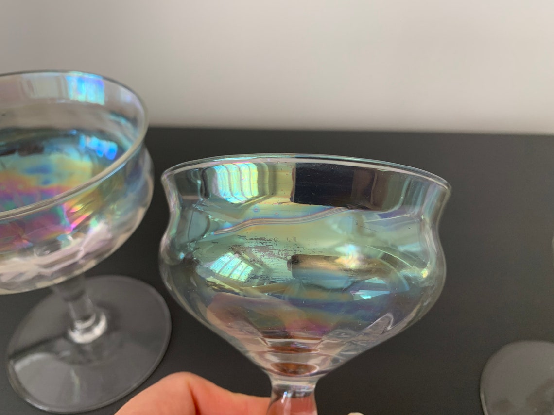 Iridescent Fostoria Glasses Etsy