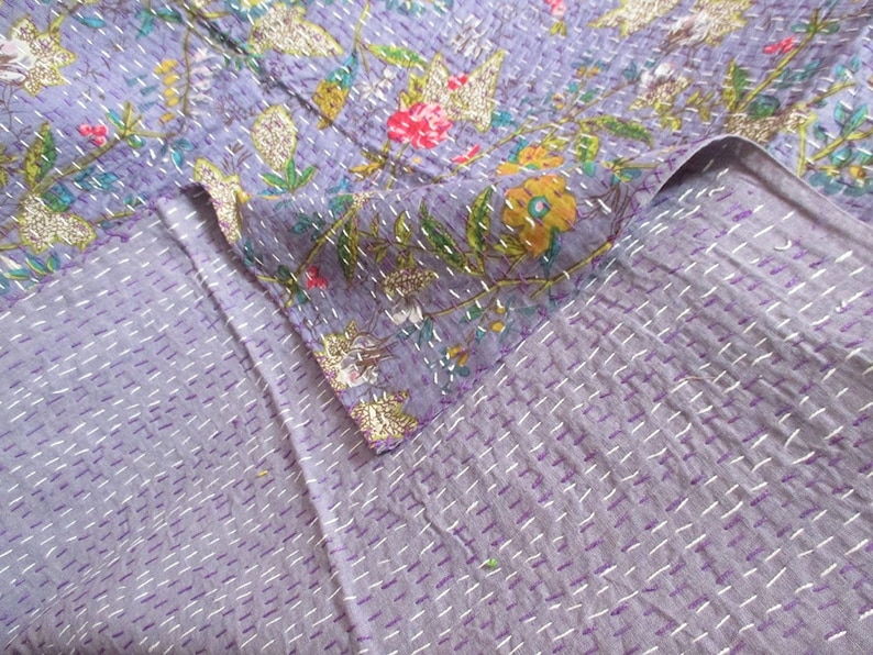 Indian paradise kantha quilt cotton handmade hobo bohemian vintage bedding bedspread decor hippie blanket throw twin size bed cover