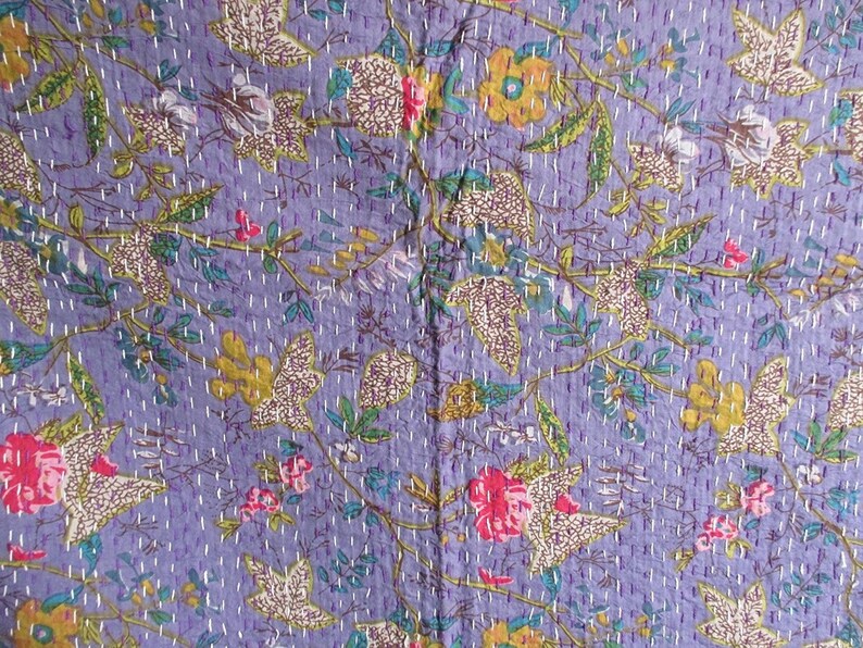 Indian paradise kantha quilt cotton handmade hobo bohemian vintage bedding bedspread decor hippie blanket throw twin size bed cover