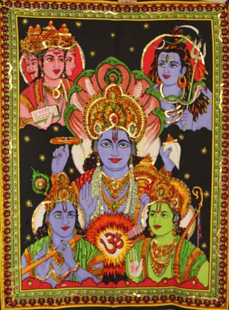 Beautiful Wall Hanging God/goddess Tapestry Hippie Decor Etsy