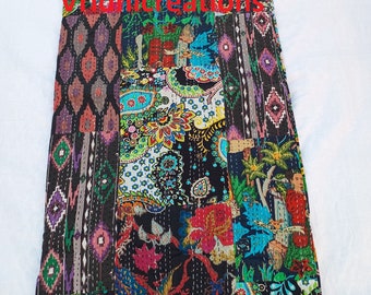 Christmas home decor kantha, quilt for Your Bedroom Assorted Threads Stitched Quilts, Handmade Quilts,  Quilts, Indian-Bohemian Quilts