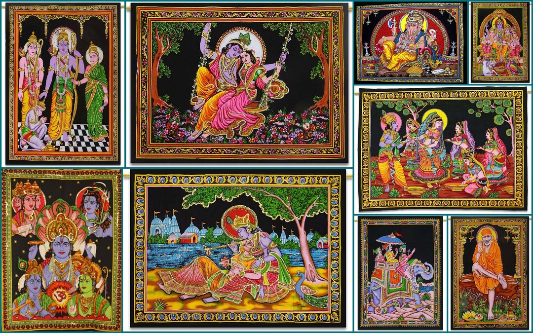 Beautiful Wall Hanging God/goddess Tapestry Hippie Decor Etsy