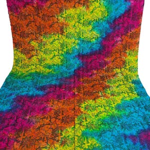 Tie Dye Kantha Quilt: Bohemian Cotton Bedspread, Queen Size