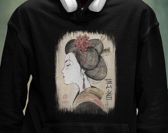 UNISEX Japanese Geisha Hoodie , Japanese Streetwear Hoodies, Traditional Japanese Art Sweatshirt , Asian Print hoodie, Japan lover gift,