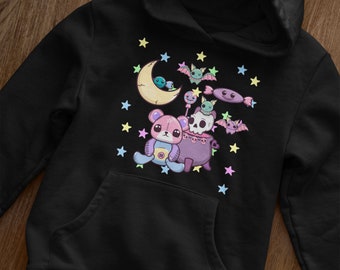 Pastel goth hoodie, Creepy cute hoodie, Emo Edgy Sweatshirt, Goth Kawaii Clothing, Pastel goth sweater, Spooky Harajuku Christmas gift