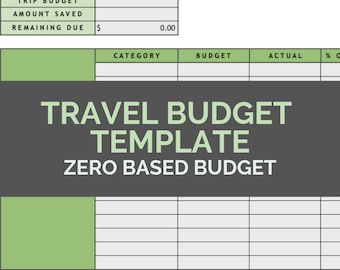 Modello di bilancio di viaggio | Zero base Budget | Foglio di calcolo Excel