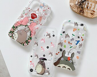 Japanese Cartoon My Neighbor iPhone case Transparent cute phone case  6 6s 7 8 7Plus 8Plus X i11 i12 12 mini 12Pro 12 Pro Max 13 13pro max