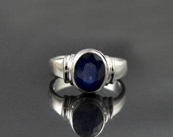 Mens Sapphire Ring Natural Sapphire Ring For Men 3ct plus Sapphire Ring For Men Sapphire Silver Ring Blue Sapphire Mens Ring Gift For Him