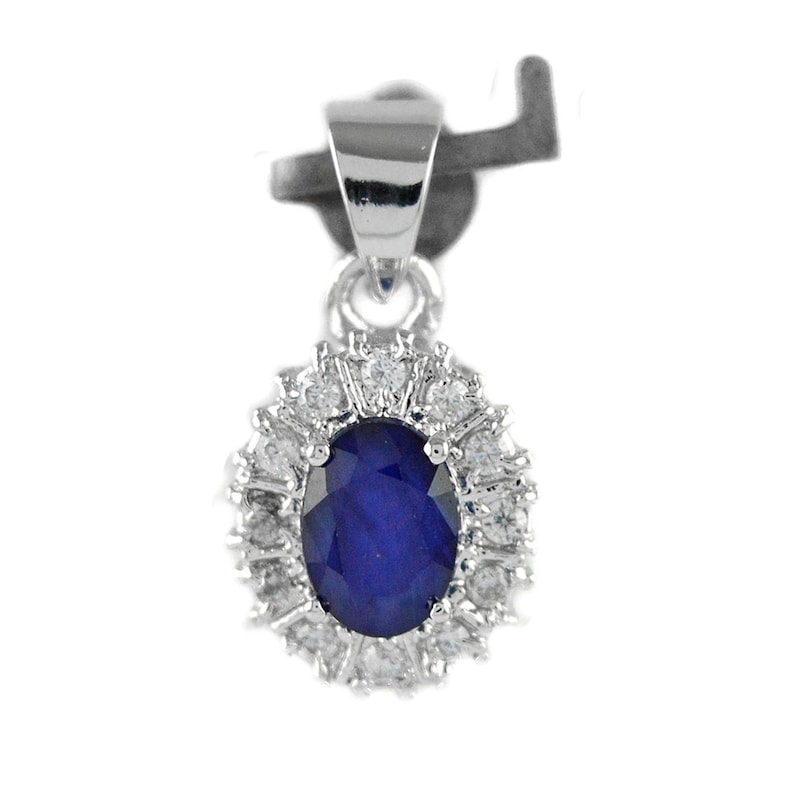 Natural Sapphire Jewelry Set-Bridal Jewelry Set-Wedding Jewelry Set-Push Back Earrings-Blue Bridal Necklace-Birthstone Ring-Cluster Studs
