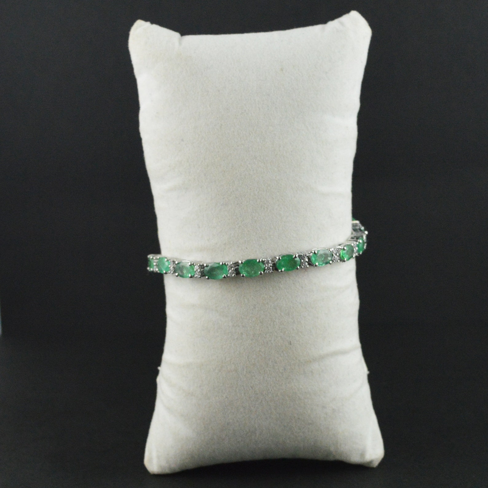 Solid 925 Sterling Silver Emerald Bracelet Emerald Gemstone | Etsy