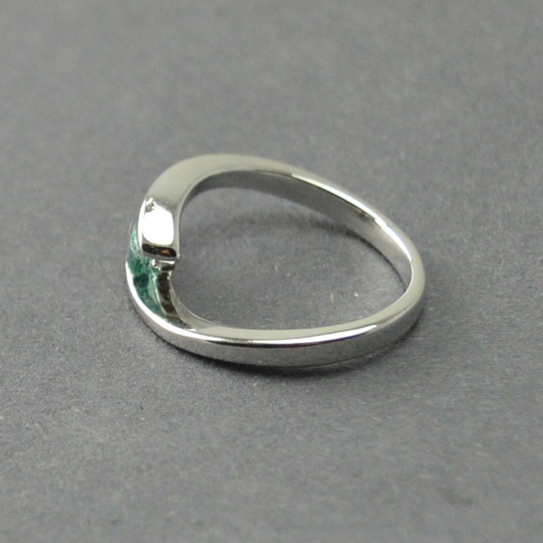 Emerald Jewelry Silver Emerald Ring Emerald Ring Sterling Silver Ring Natural Emerald Ring Gemstone Ring Solitaire Ring Handmade Ring