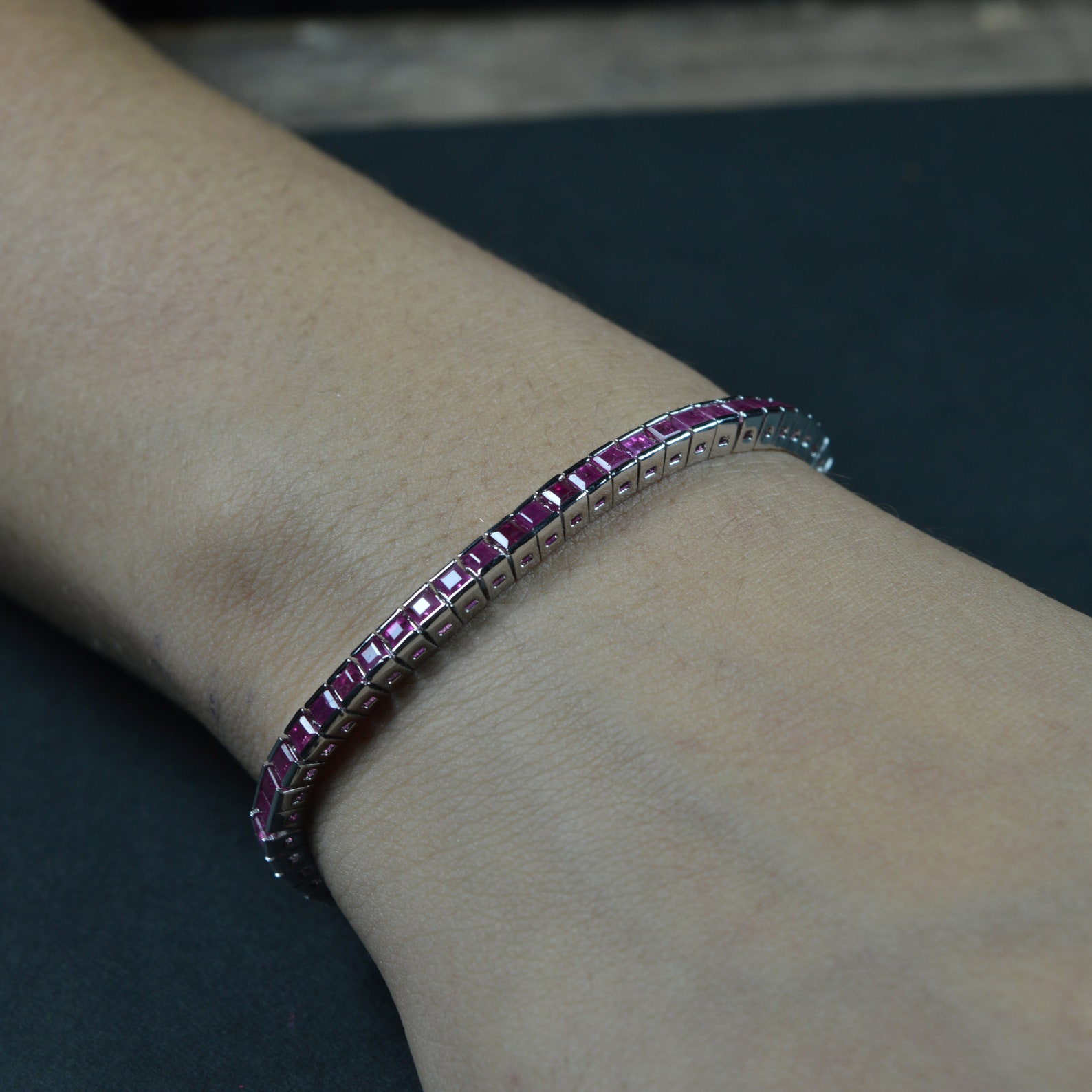 Natural Ruby Tennis Bracelet for her in 925 Sterling Silver Etsy