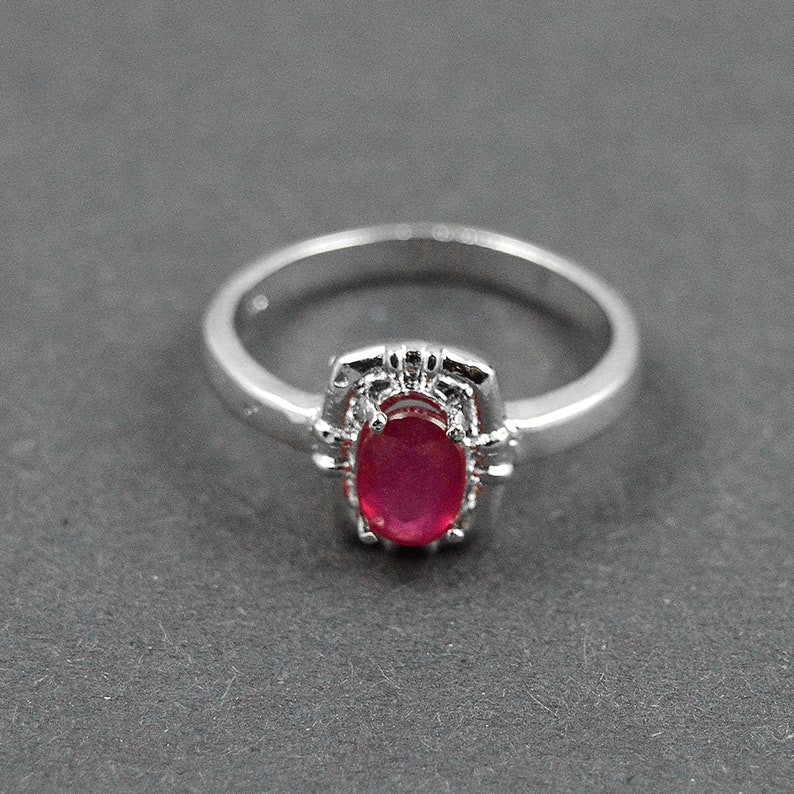 Natural Ruby Ring Earrings Pendant Set-925 Silver Set-Wedding Jewellery Set-Handmade Silver Ring-Pendant-Red Gemstone-July Birthstone